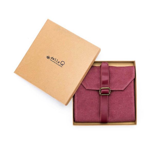 FURTHER REDUCED!! Della Q Maker's Canvas Needle Case - LAST ONES - MAROON ONLY