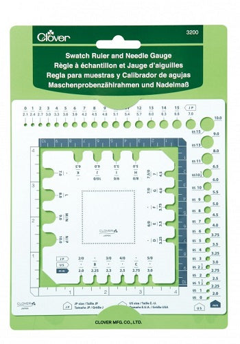 Clover Swatch Ruler & Needle Gauge