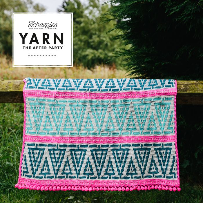 YARN The After Party no. 154 Folk Trees Blanket by Esme Crick